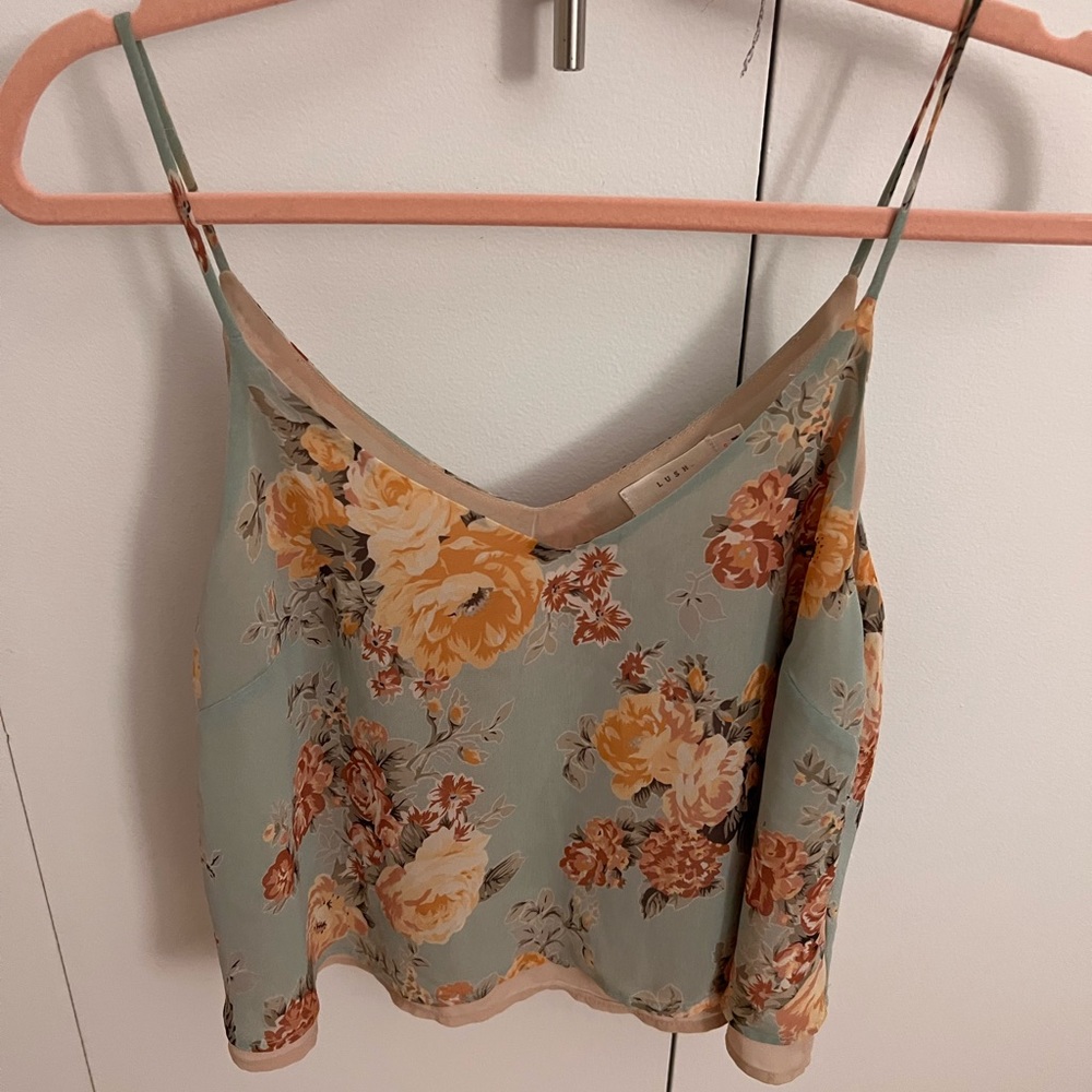 Lush Nordstrom flowery crop tank top